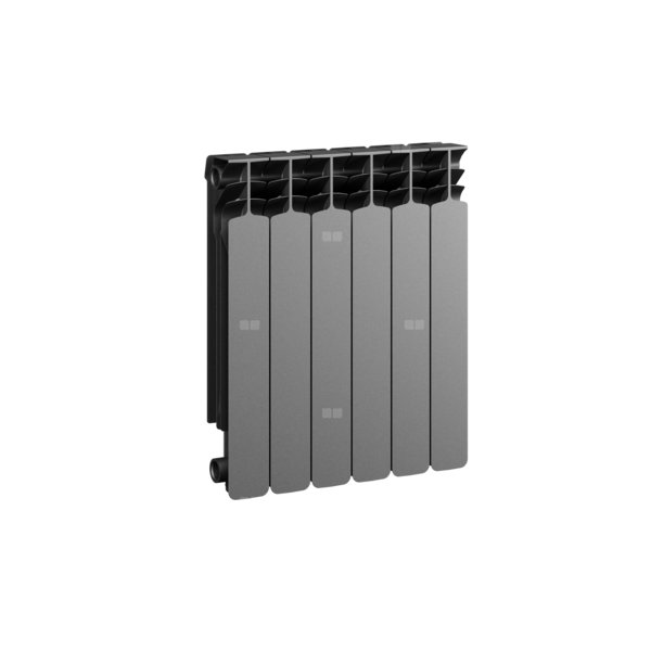 Grzejnik żeberkowy GAVIA 50 PLUS aluminium, podłączenie boczne 575 x 483 mm, kolor grafit, moc 704 W