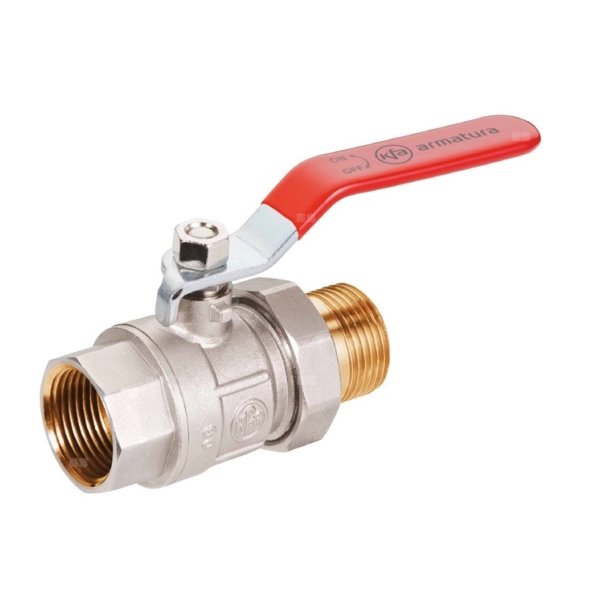 Zawór kulowy KFA Armatura mosiądz, PN 20 3/4'' GW x GZ, uchwyt: rączka